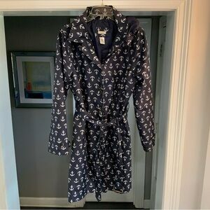 Navy Anchor Print Raincoat Corelli size medium sku 2891